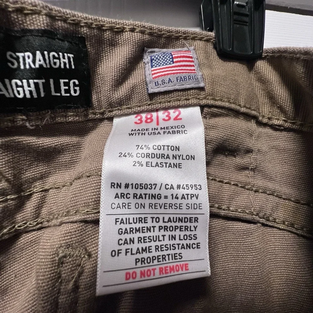 Ariat FR M5 Straight Leg Cargo Pants Mens 38x32 Beige Workwear Flame Resistant